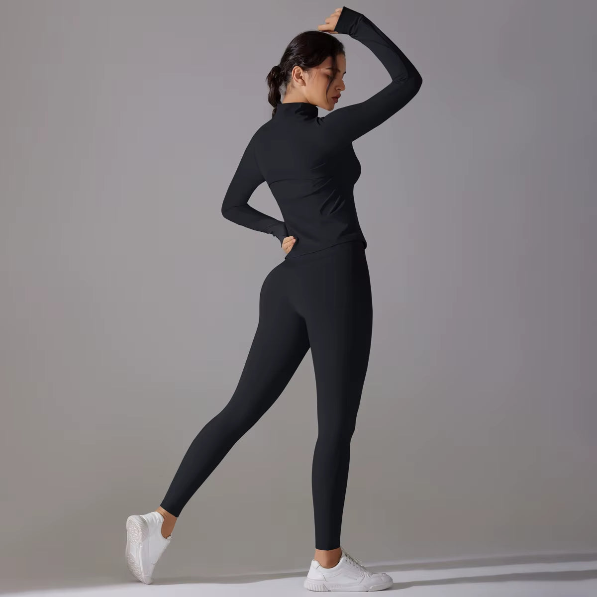 High Quality Women'S Quick Dry Yoga Sports Suit Fashionable Slim Gym Fitness Zipper Track Leggings Breathable Lightweight Jacket